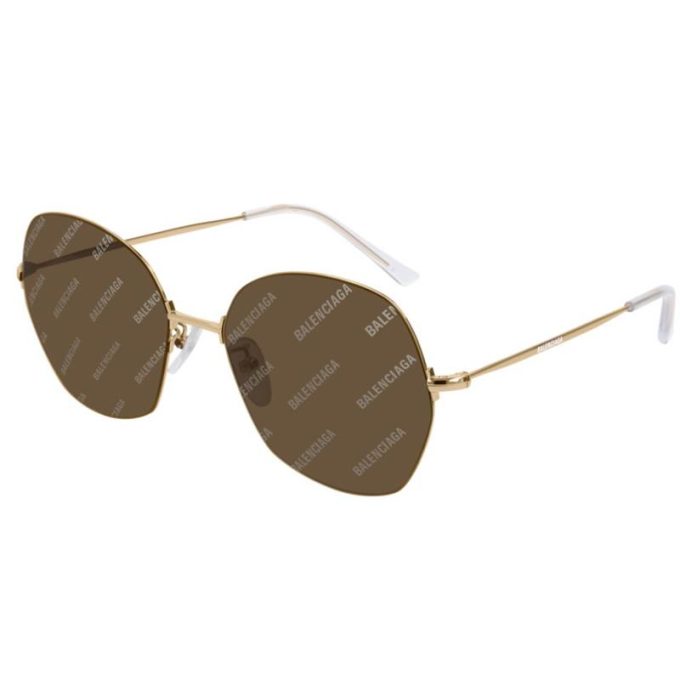 Balenciaga Sunglasses Unisex Hexagonal Shaped Metal Sunglasses-Gold