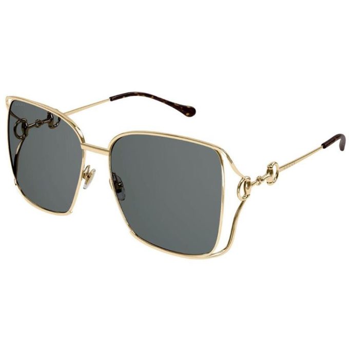 Gucci Sunglasses Womens Oversized Square Sunglasses-Gold