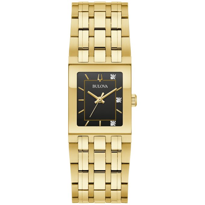Ladies Quadra Stainless Steel Bracelet with Black dial