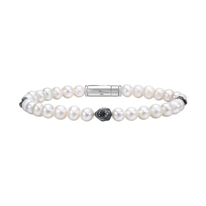 Marc Anthonys Sterling Silver Lion Heads 6mm Freshwater Pearls Bracelet 85