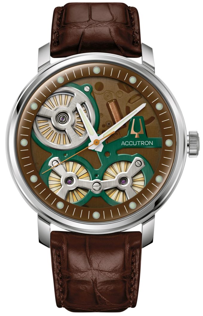 Spaceview Collection Stainless Steel case Brown leather strap strap with Brown dial