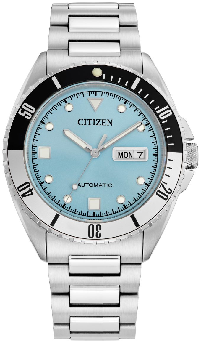 Mens Sport Luxury AUTO Stainless Steel Bracelet watch Light Blue dial