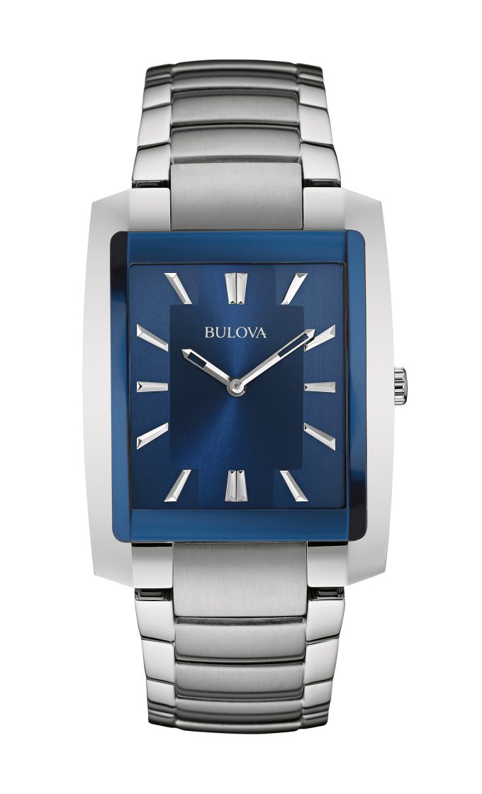Mens Stainless Steel Bracelet Watch Blue Dial