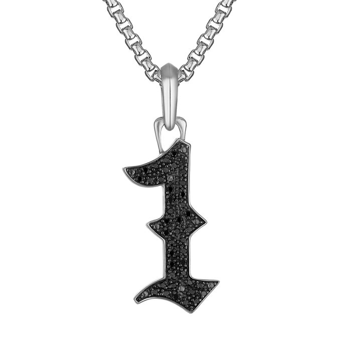 Marc Anthonys 1 Amulet Sterling SilverBlack Diamonds Pendant 2426