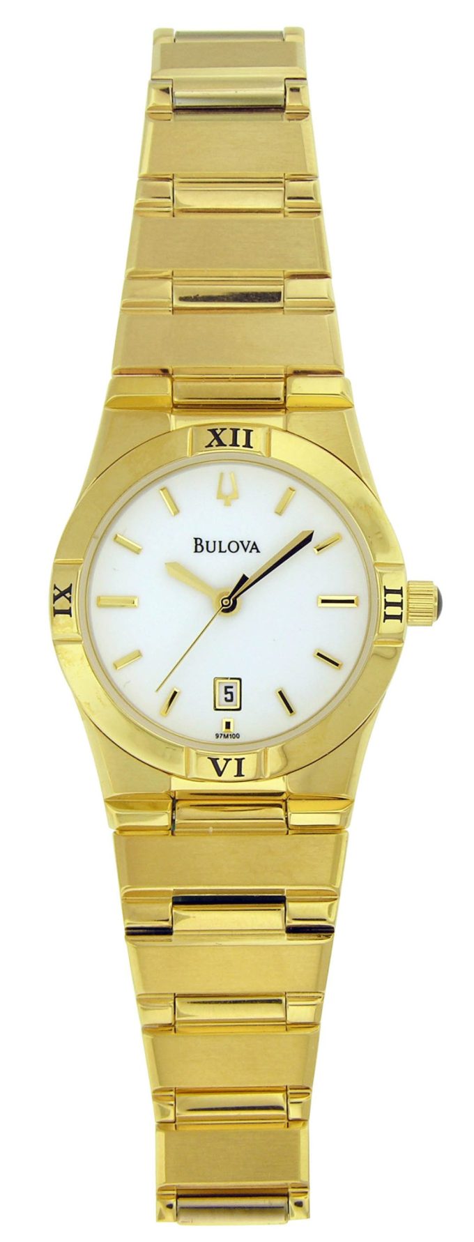 Ladies Goldtone Bracelet with white dial
