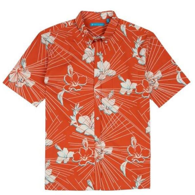 Mens Cool Beams SS Shirt Red Sunset