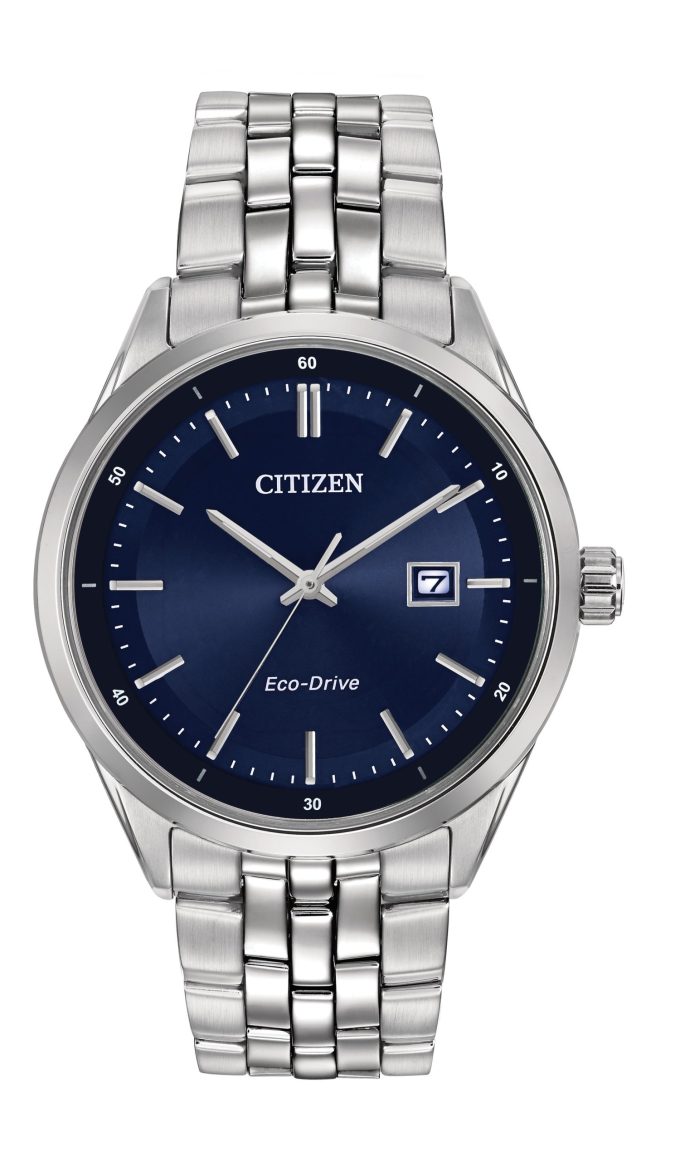 Mens Corso EcoDrive Watch SS with Blue Dial and Silver Accents