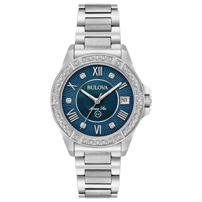 Ladies Marine Star Diamond Watch Blue Dial