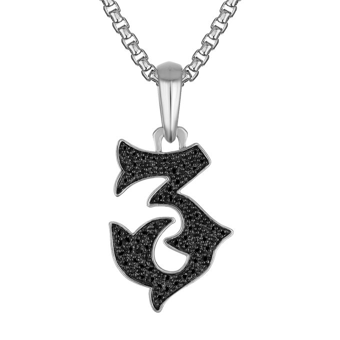 Marc Anthonys 5 Amulet Sterling SilverBlack Diamonds Pendant 2426
