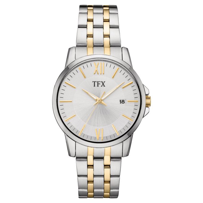 Mens TwoTone Bracelet Watch