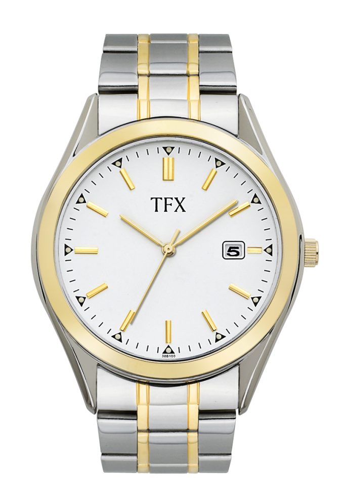 Mens Twotone Bracelet Watch