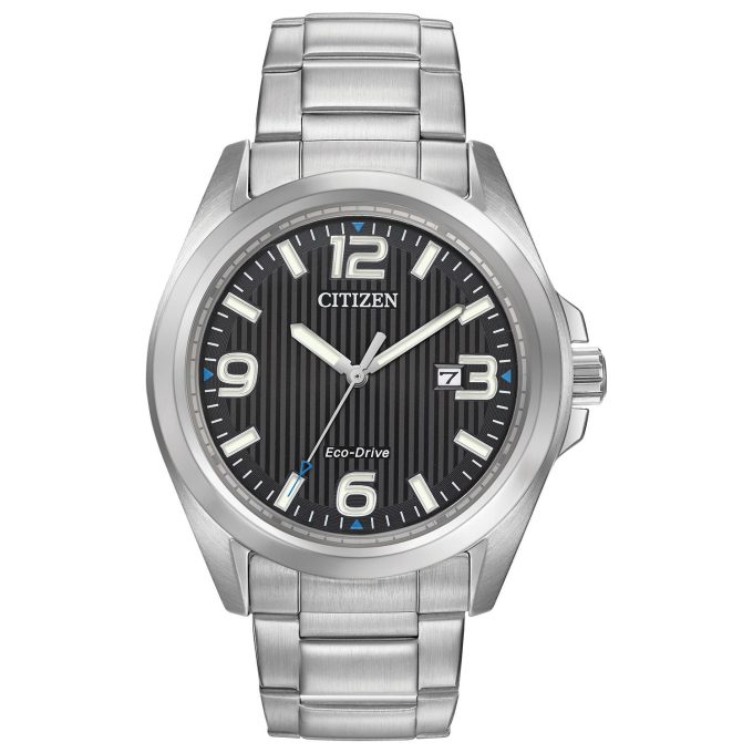Mens Chandler EcoDrive Watch SS with Black Dial