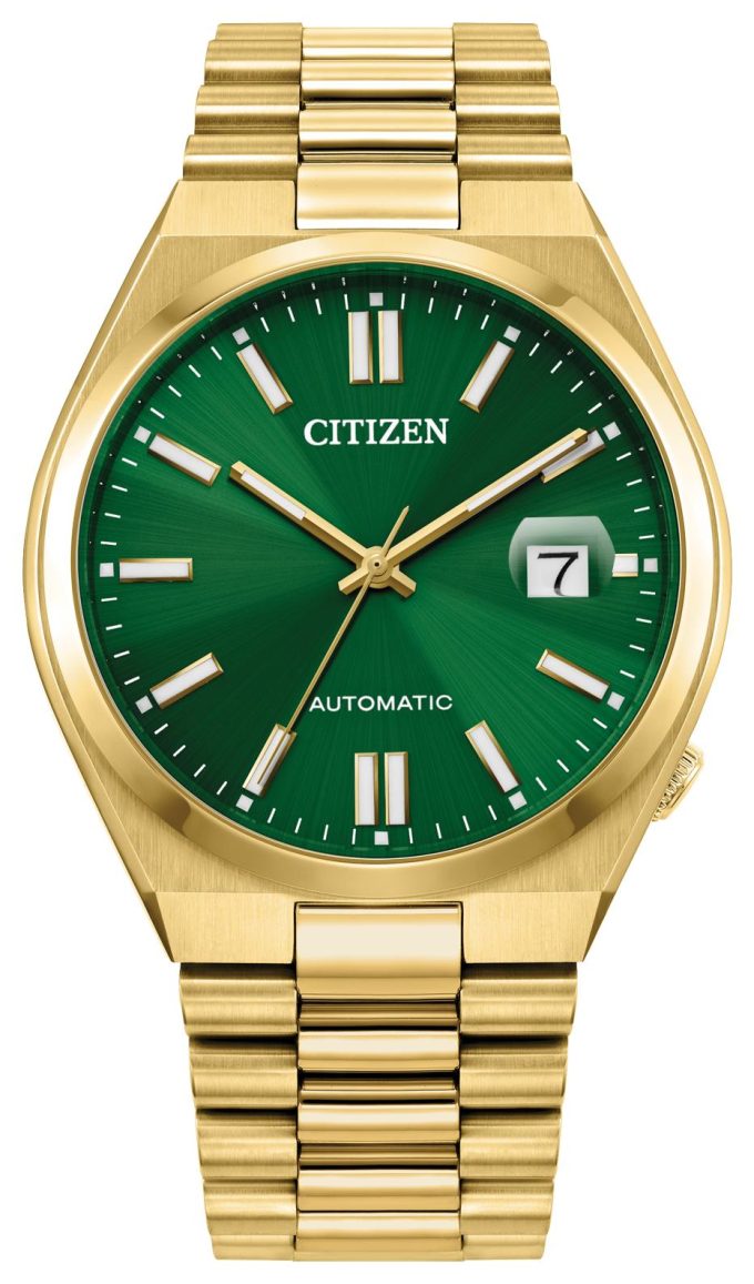 Mens Sport Luxury Tsuyosa Stainless Steel Bracelet watch Green dial