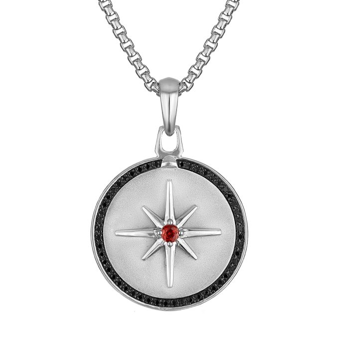 Marc Anthonys North Star Sterling SilverBlack Diamonds Pendant 24 to 26