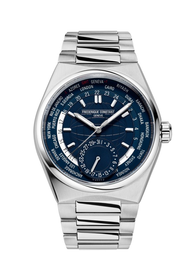 Frederique Constant Mens Manufacture Stainless Steel Bracelet watch Blue dial