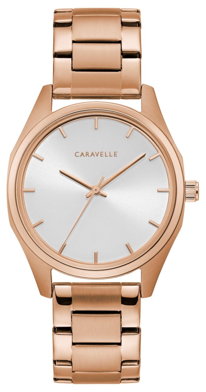 Ladies Rose Gold Bracelet with Silver Dial and Rose Gold Details