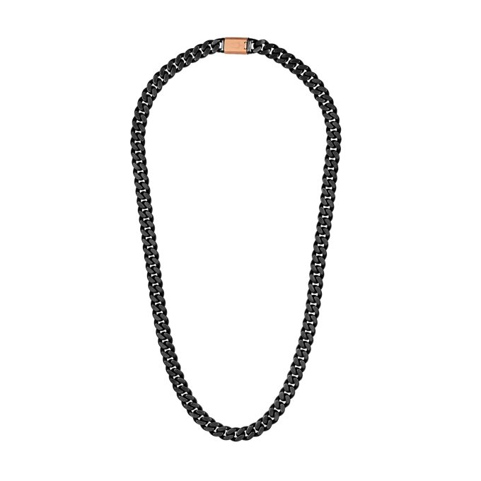 Latin GRAMMY Classic 10mm Gunmentaltone Curb Chain Necklace 24