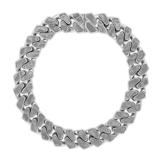 Marc Anthonys Sterling Silver 11mm Damascus Steel Curb Chain Bracelet 85