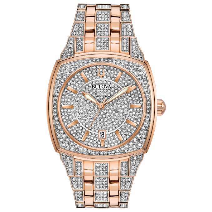 Mens Crystal Collection Rose goldtone Bracelet Watch