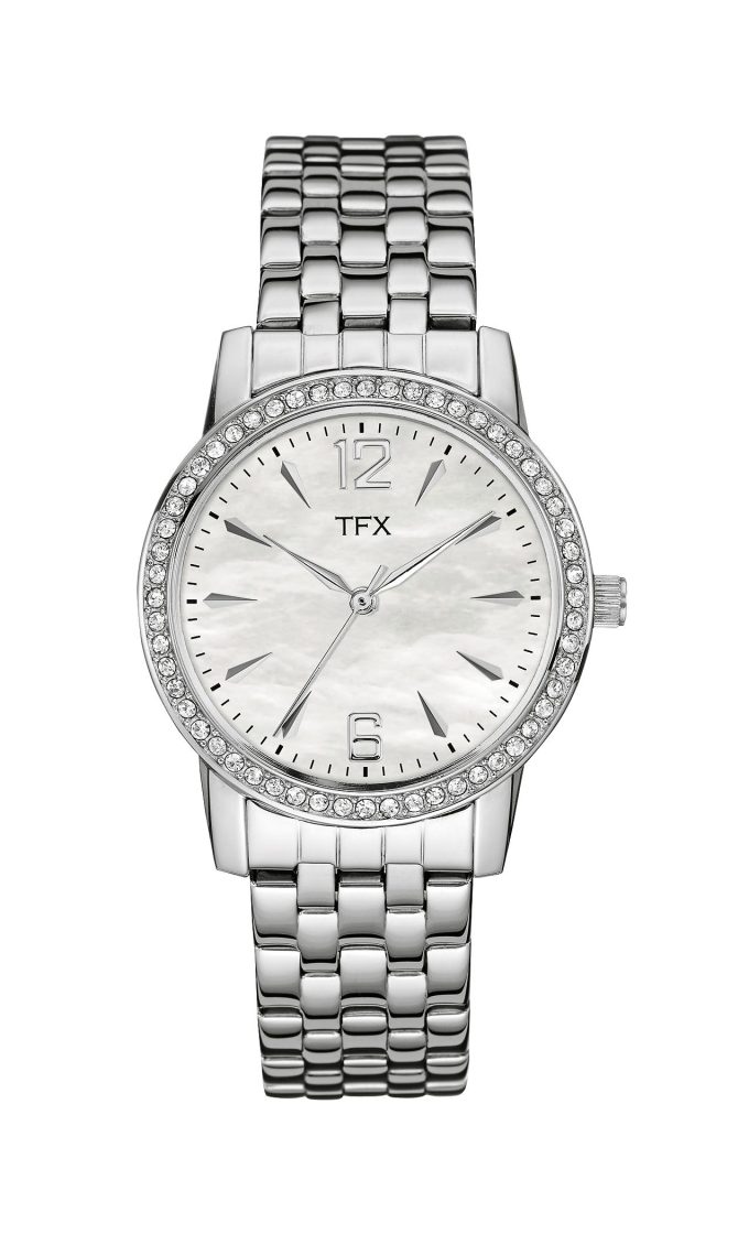Ladies Crystal Silver Bracelet Watch