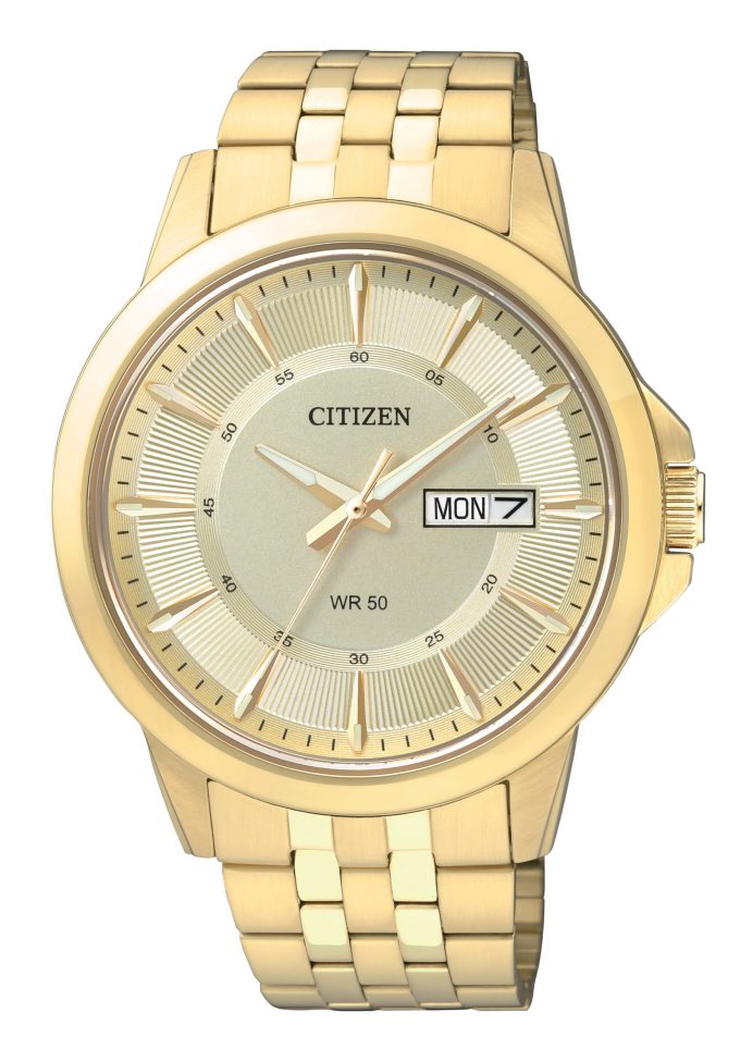 Mens Quartz Watch Goldtone with Champagne Dial