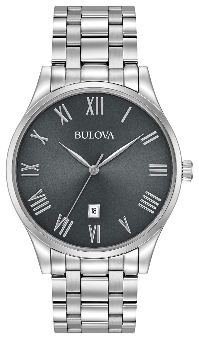 Mens Classic Watch Stainless Steel with Grey Dial