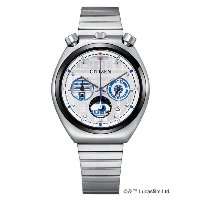 Mens Star Wars R2D2 SilverTone Stainless Steel Quartz Watch