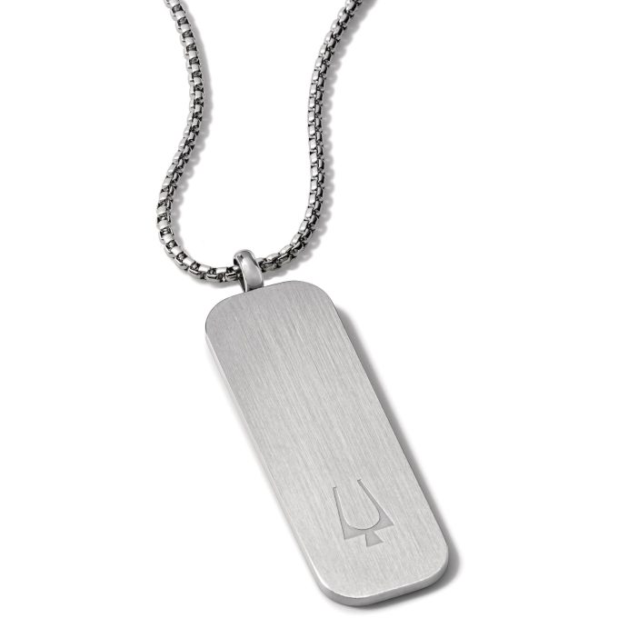 Necklace Stainless Steel Oblong Dogtag Pendant