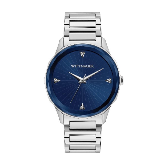 Mens Bracelet from the Marquee Collection Silver with Blue Dial