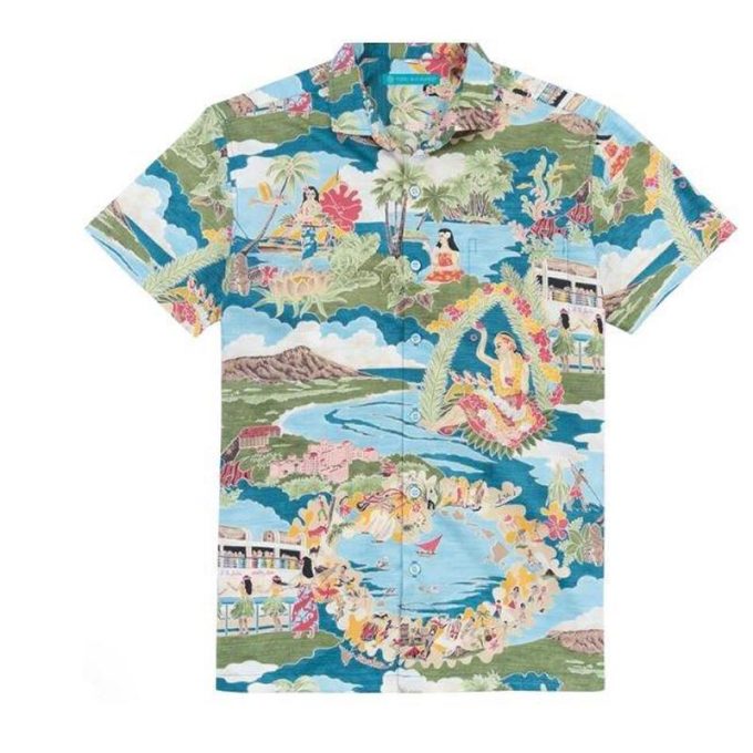 Mens Boat Day Aloha SS Shirt Lagoon