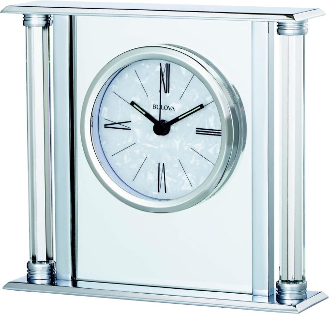 The Pearl Silver Mantle Clock