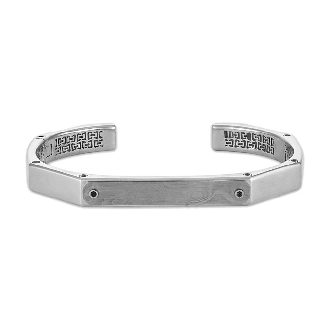 Marc Anthonys Sterling Silver Cuff Damascus Steel inlay 85