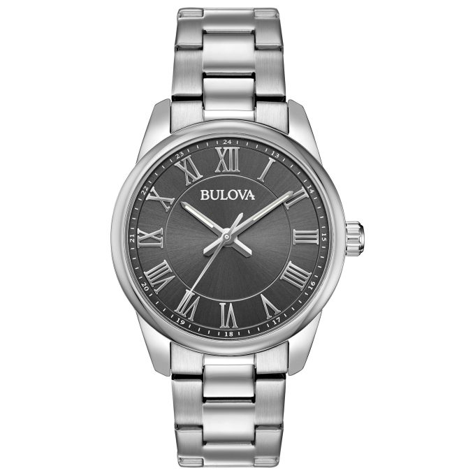 Mens Corporate Collection Silvertone Bracelet Watch with Grey Dial
