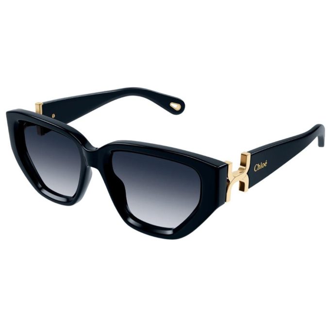 Womens Cat Eye Gold Metal Sunglasses